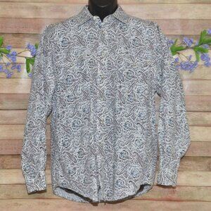 Panhandle Slim Mens M Pearl Snap Western Brown Paisley Rodeo Dress Shirt